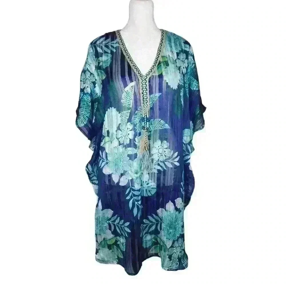 SeasaltSociety Blue Swim Suit Beach Cover Up M/L